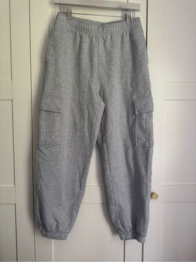 Aritzia Sweatfleece Cozy Fleece Mega Fit Cargo Joggers Grey S Baggy Pants